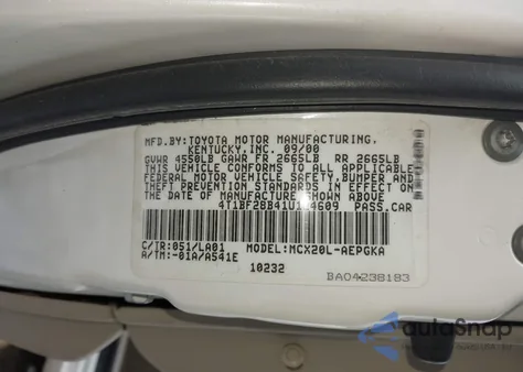 2001 Toyota Avalon Xls from USA, damaged, VIN 4T1BF28B41U124609